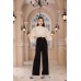 Ivory Grace Pleated Blouse Midnight Flow Palazzo Pants